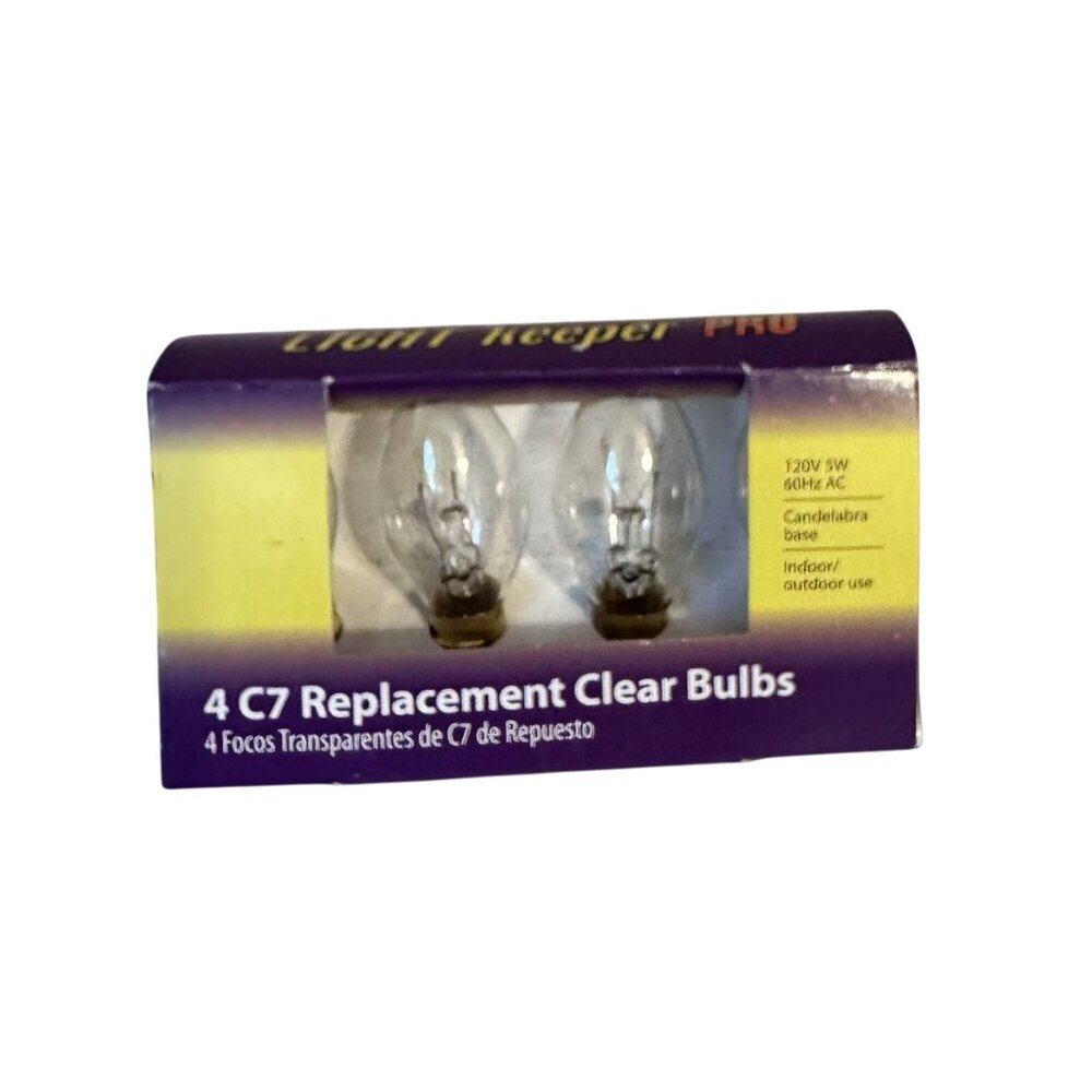 Light Keeper Pro Transparent Clear C7 Replacement Bulbs 120V 5W 60Hz AC 4-Count - Picture 4 of 4